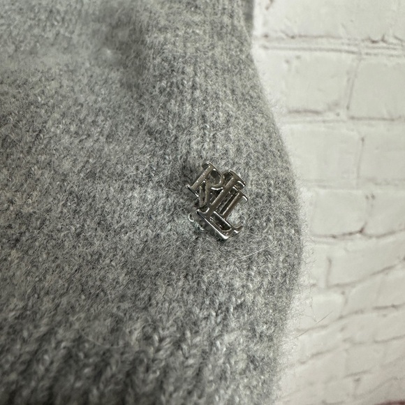 Lauren Ralph Lauren Lambswool blend Poncho Sweater Cape gray Womens One Size - Picture 3 of 5